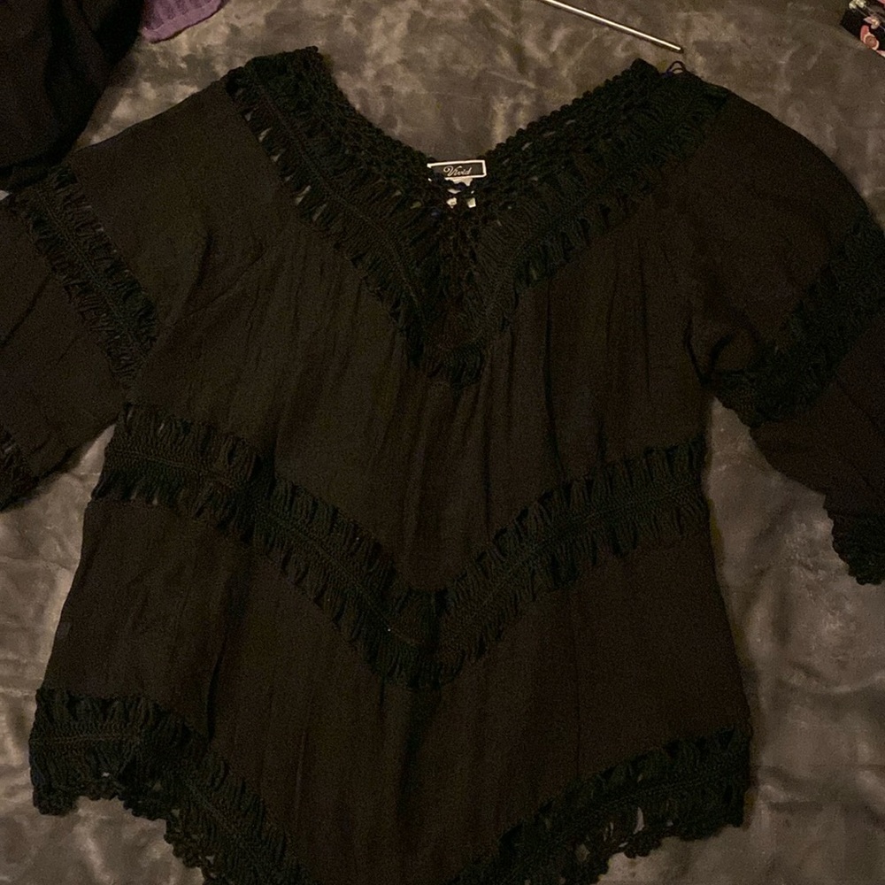 Black crochet top